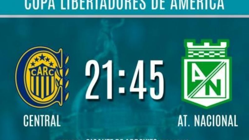 Rosario Central espera vencer a Nacional de Medellín, el mejor de la Copa