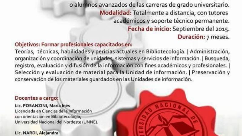 Cohorte de la Diplomatura en Bibliotecología