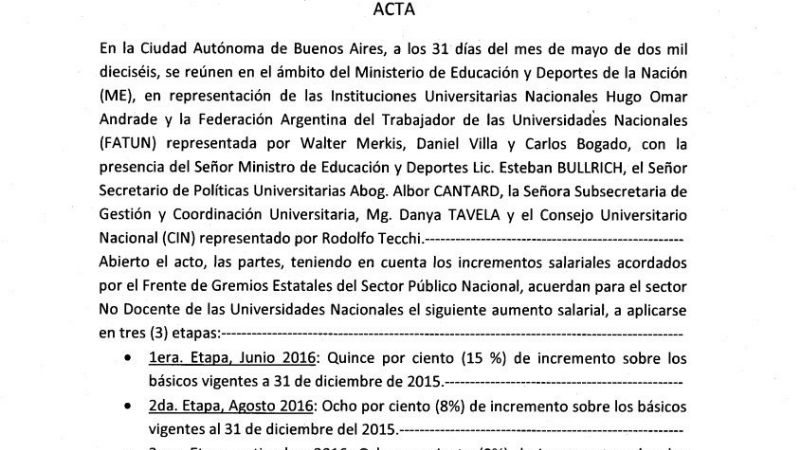 No docentes universitarios acordaron un 31% de aumento