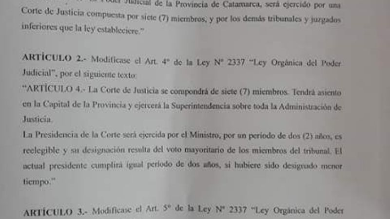 Proponen elevar a siete los miembros de la Corte de Justicia
