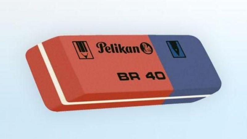 La parte azul de la goma, no era para borrar tinta de lapicera