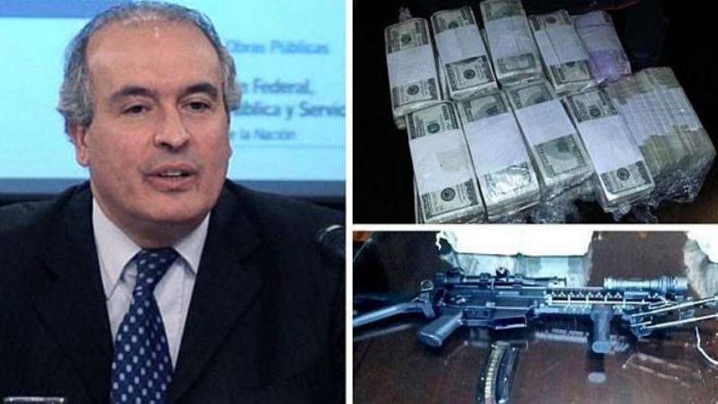 Detuvieron a ex funcionario con bolsos repletos de dólares y un arma