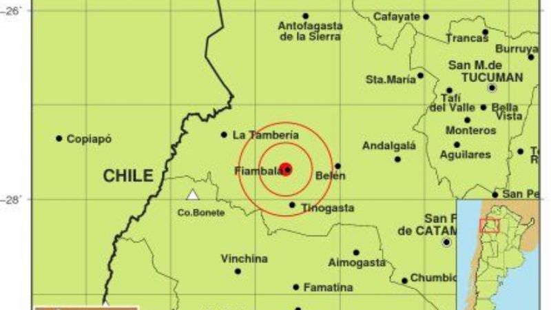 Leve temblor cerca de Fiambalá