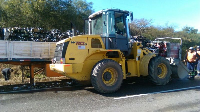 Se incendió un camión con vinos en la ruta 38