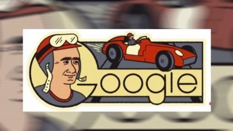 Homenaje de Google Fangio en el día de su 105 cumpleaños