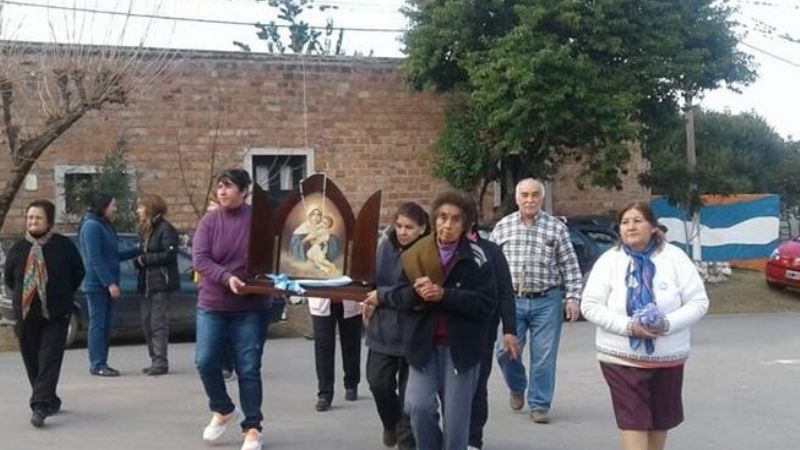 Visitas de la imagen del Corazón de Jesús a barrios en las fiestas patronales en Chumbicha