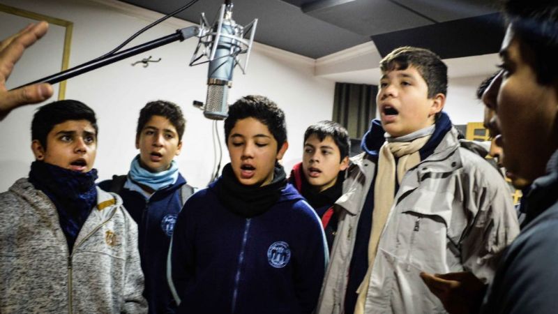 La Fray graba su Himno en el Estudio de la Cámara de Senadores