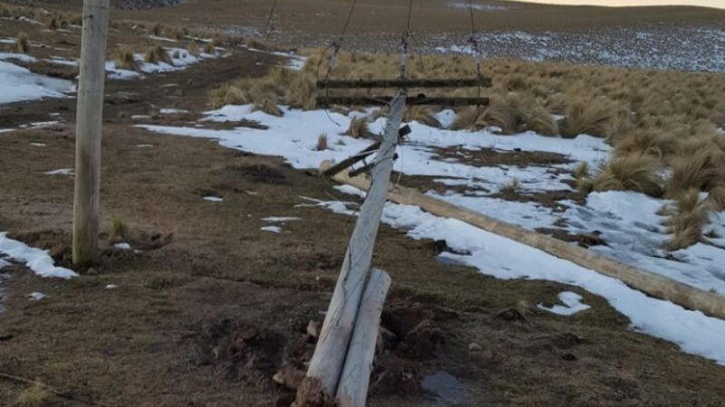 Destrucción total del tendido eléctrico en Ancasti