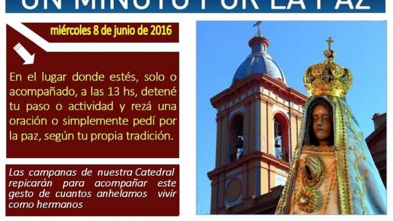 Repique de campanas de la Catedral acompañarán “Un minuto por la paz” junto a Francisco