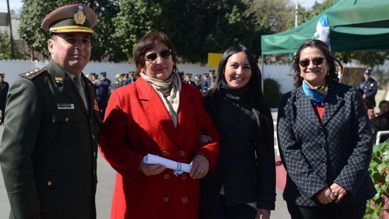 Lucía encabezó el acto por el aniversario de Gendarmería