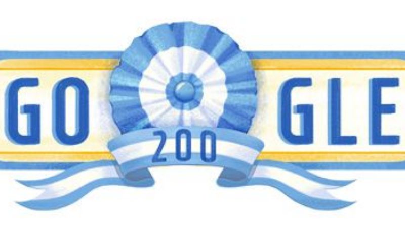 La escarapela de Google por el Bicentenario de la Independencia