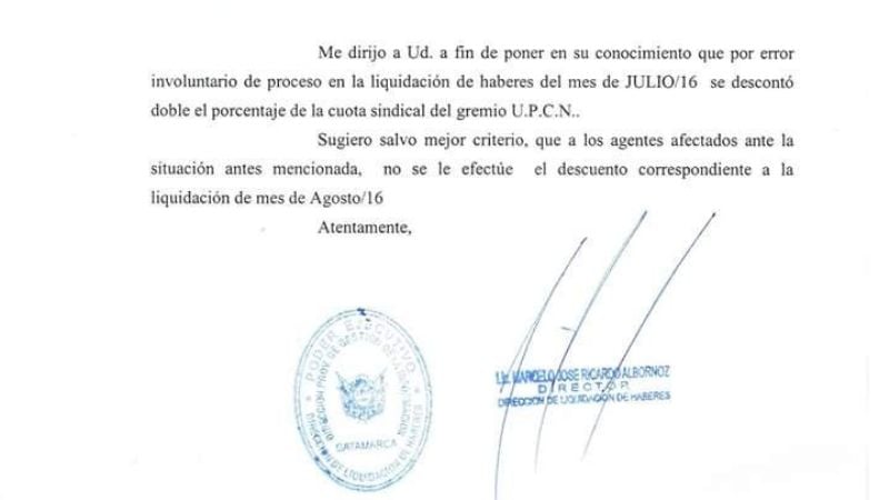 Malestar en empleados por doble descuento de cuota sindical