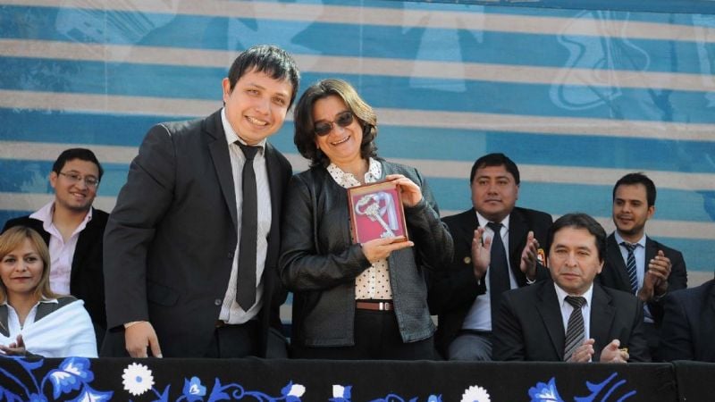 Lucía en los festejos por el cumpleaños de Tinogasta