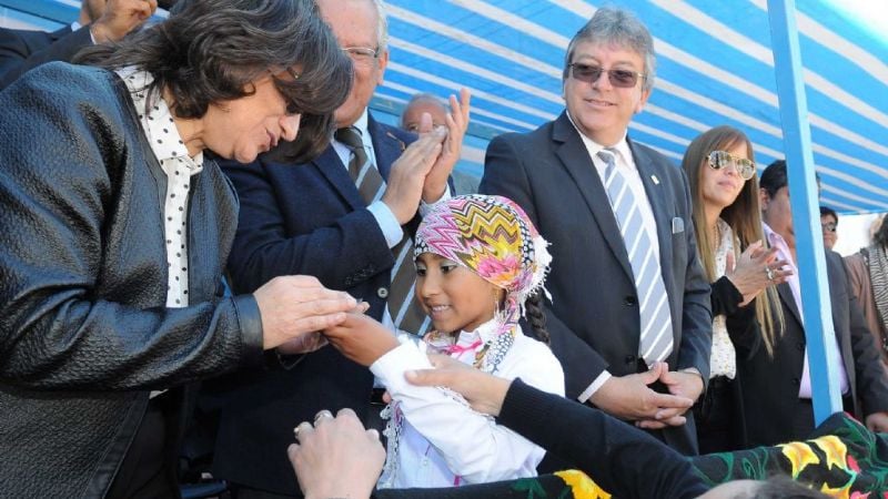 Lucía en los festejos por el cumpleaños de Tinogasta