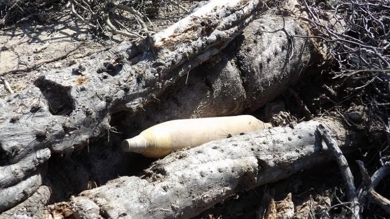 Encontraron un "potente y peligroso" proyectil  de guerra