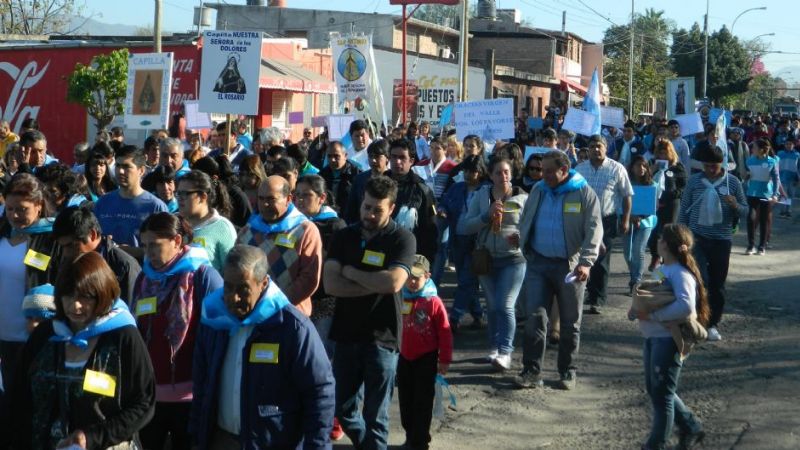 Pobladores de Paclín peregrinaron al Santuario de la Virgen del Valle