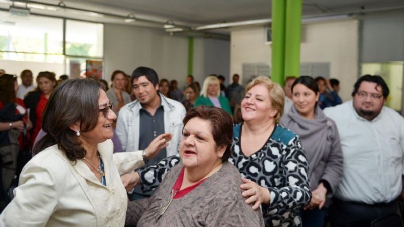 Lucía en el homenaje oficial a la memoria de Abraham Lejtman