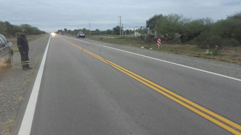 Vuelco en la ruta 38