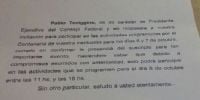 LA CONFIRMACIÓN  de la vista en carta a Daniel Barros, titular de la Liga Catamarqueña.