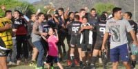 FESTEJO FRUSTRADO de Hurones, cuando creía que había ganado, antes del alargue del desempate.