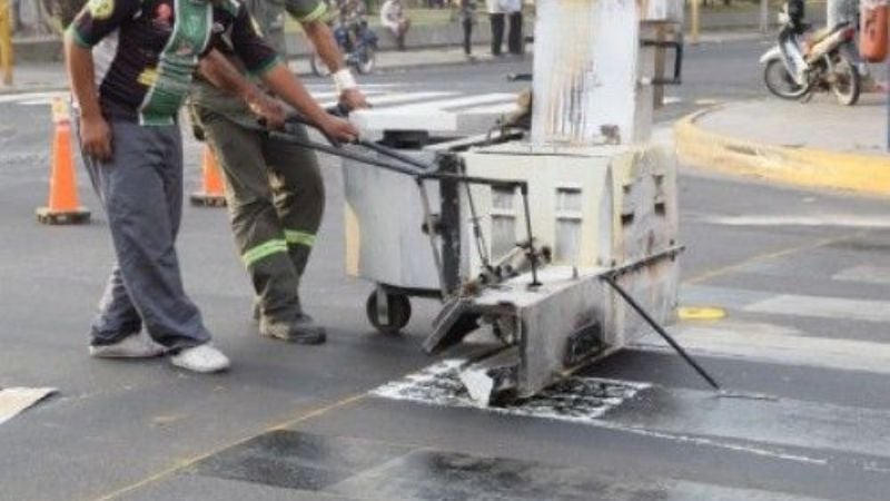 Señalización de sendas peatonales de avenida Belgrano