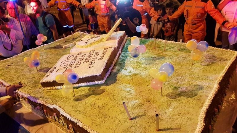 Rivera acompañó a los vecinos de Saujil en el aniversario del pueblo