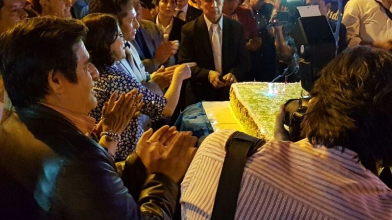 Rivera acompañó a los vecinos de Saujil en el aniversario del pueblo