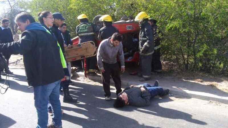 Violento vuelco en la curva de “María Soledad”