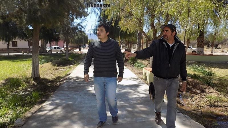 Nóblega recorrió obras en Tinogasta