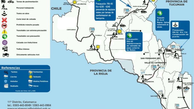 Por derrumbes, transitar con precaución por la Cébila