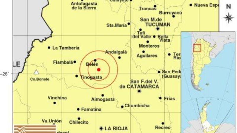 Se registró un temblor cerca de Belén