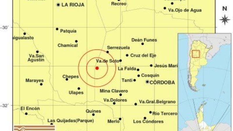 Fuerte temblor en el norte cordobés se sintió en Recreo