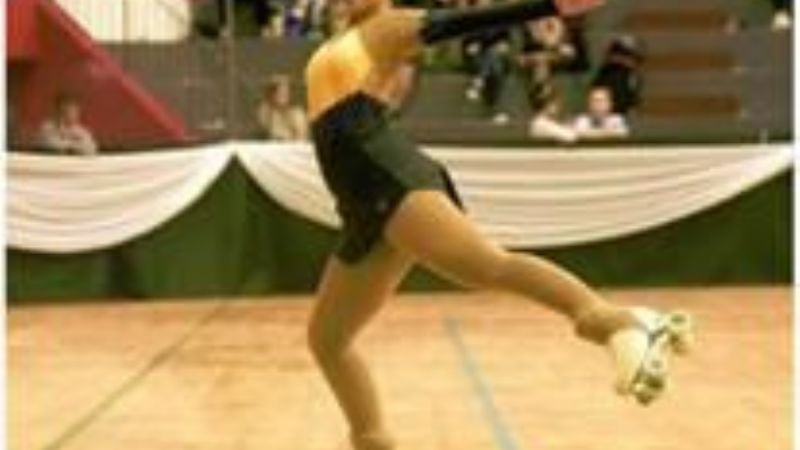 Patinadoras andalgalenses de la ACAP, en San Juan