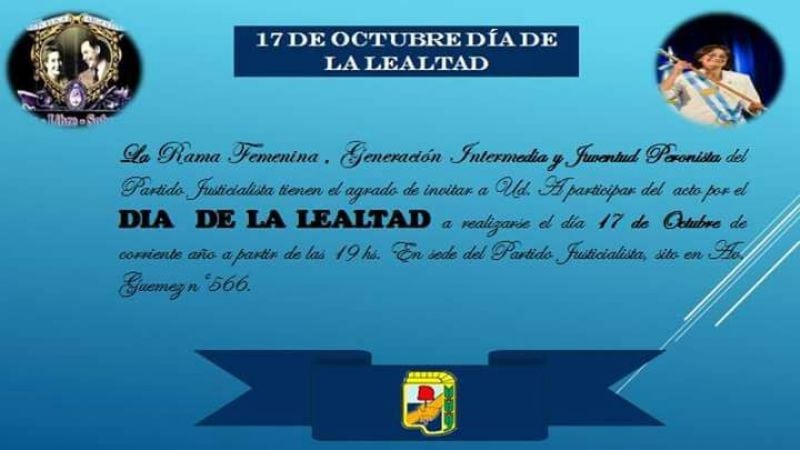 Por la Lealtad, Lucía en Santa María y acto en el PJ