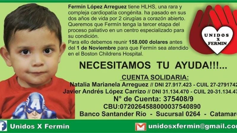 A la campaña “Unidos por Fermín” le faltan 200 mil pesos