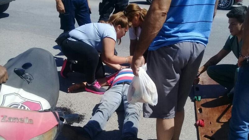 Otro accidente de moto en la 157