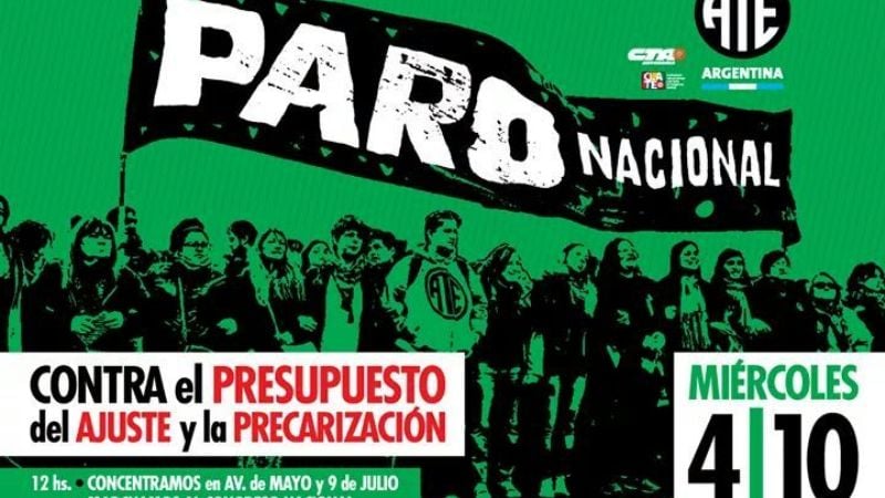 ATE Recreo adhiere al paro nacional