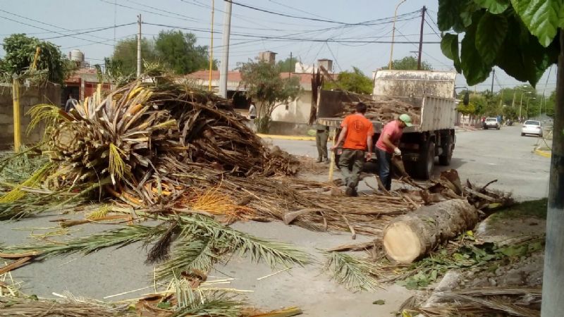 Trabajos tras el paso del arrasador “Pampero Sur”