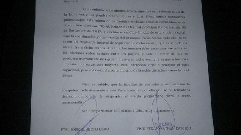 Por la pelea sangrienta de Corzo, suspenden la velada boxística del 3