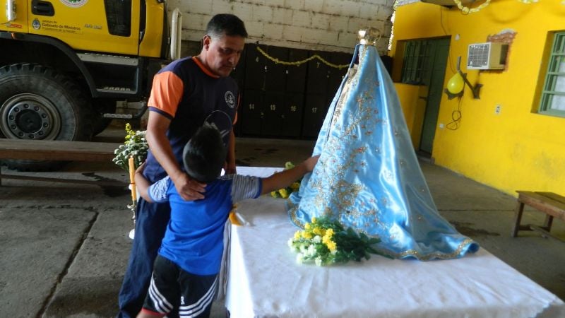 La Virgen del Valle visita la Brigada contra Incendios Forestales