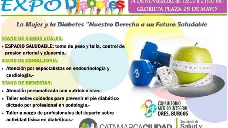 Mañana Expo Diabetes en Glorieta de plaza 25 de Mayo