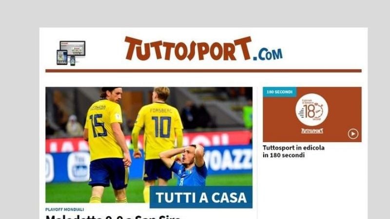 La eliminación de Italia en todos los diarios del mundo