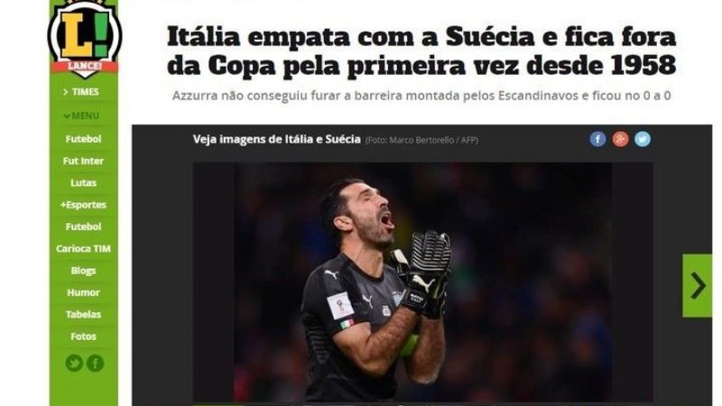 La eliminación de Italia en todos los diarios del mundo