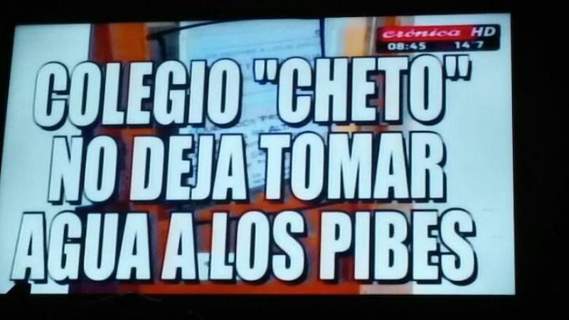 Con 50º de térmica, colegio "cheto" prohibió agua a los pibes