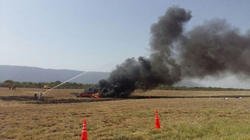 Simulacro de accidente aéreo en el Aeropuerto Felipe Varela