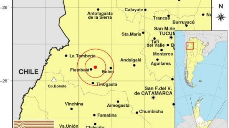 Temblor cerca de Fiambalá