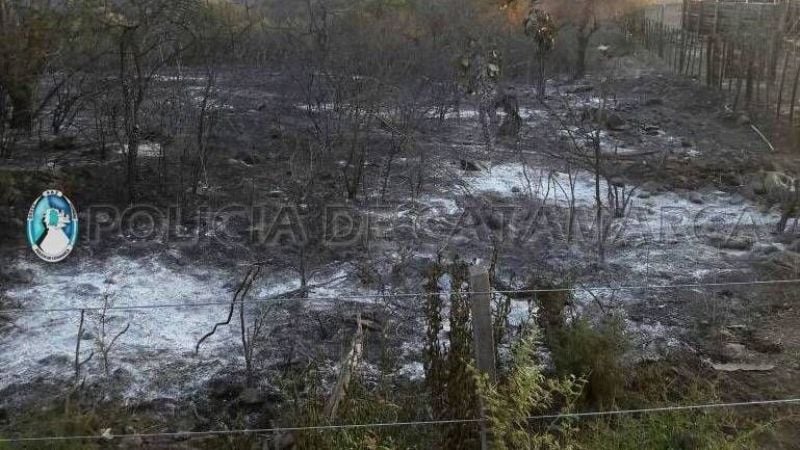 Incendio de pastizales en Ancasti