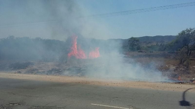 Quema de pastizales sin control