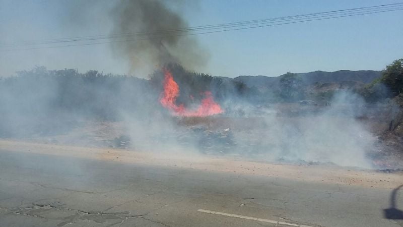 Quema de pastizales sin control