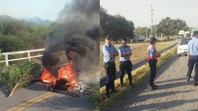 Reclaman el pago de sueldos con un corte en la ruta 38